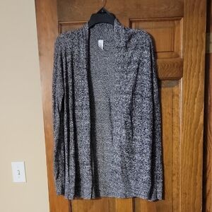 Women's Gray Open-Front Sweater
